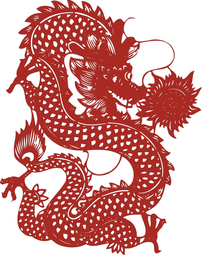中国风中式传统喜庆民俗人物动物窗花剪纸插画边框AI矢量PNG素材【997】